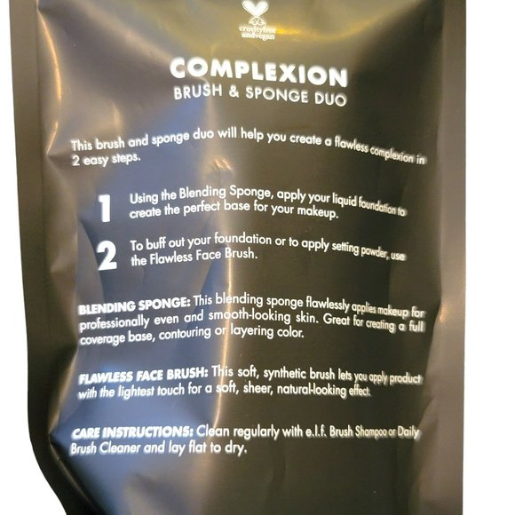 Elf Complexion Flawless Face Brush and Blending Sponge Duo Set NIP JJ3354 - Picture 3 of 5